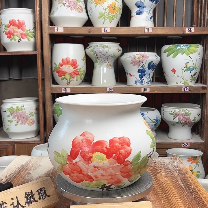 摆件钱袋子红牡丹新款陶瓷陶瓷