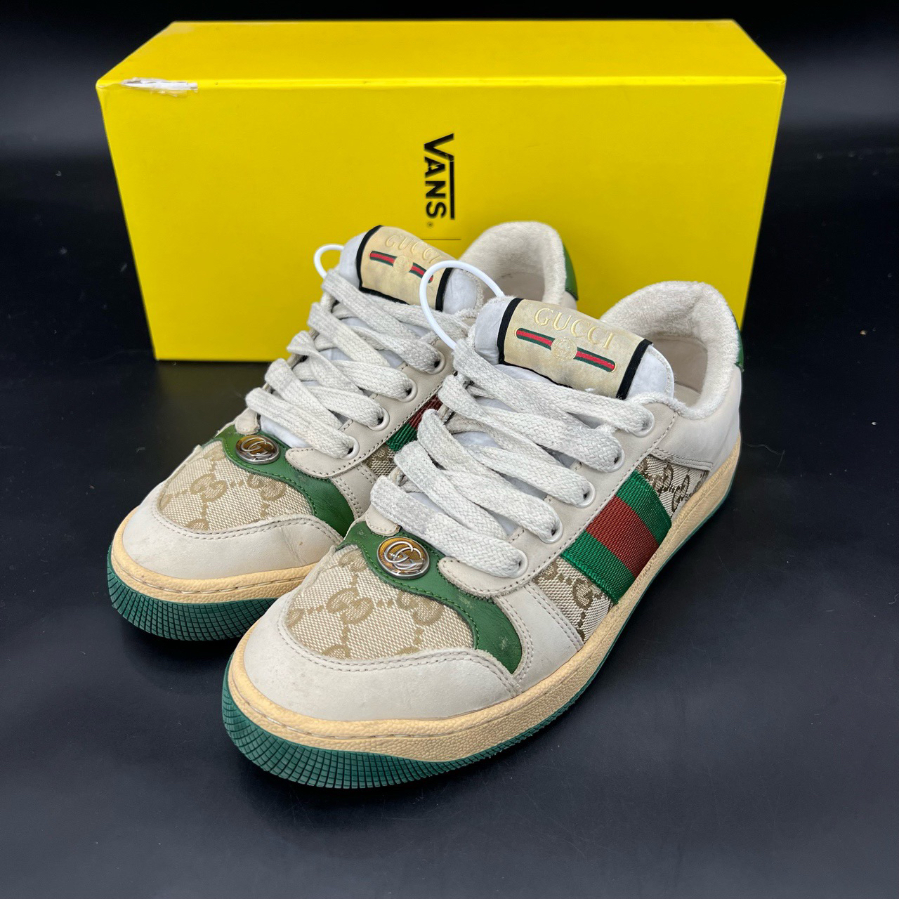 90新 GUCCI/古驰 gucci 脏脏鞋 绿 码数 36 配盒