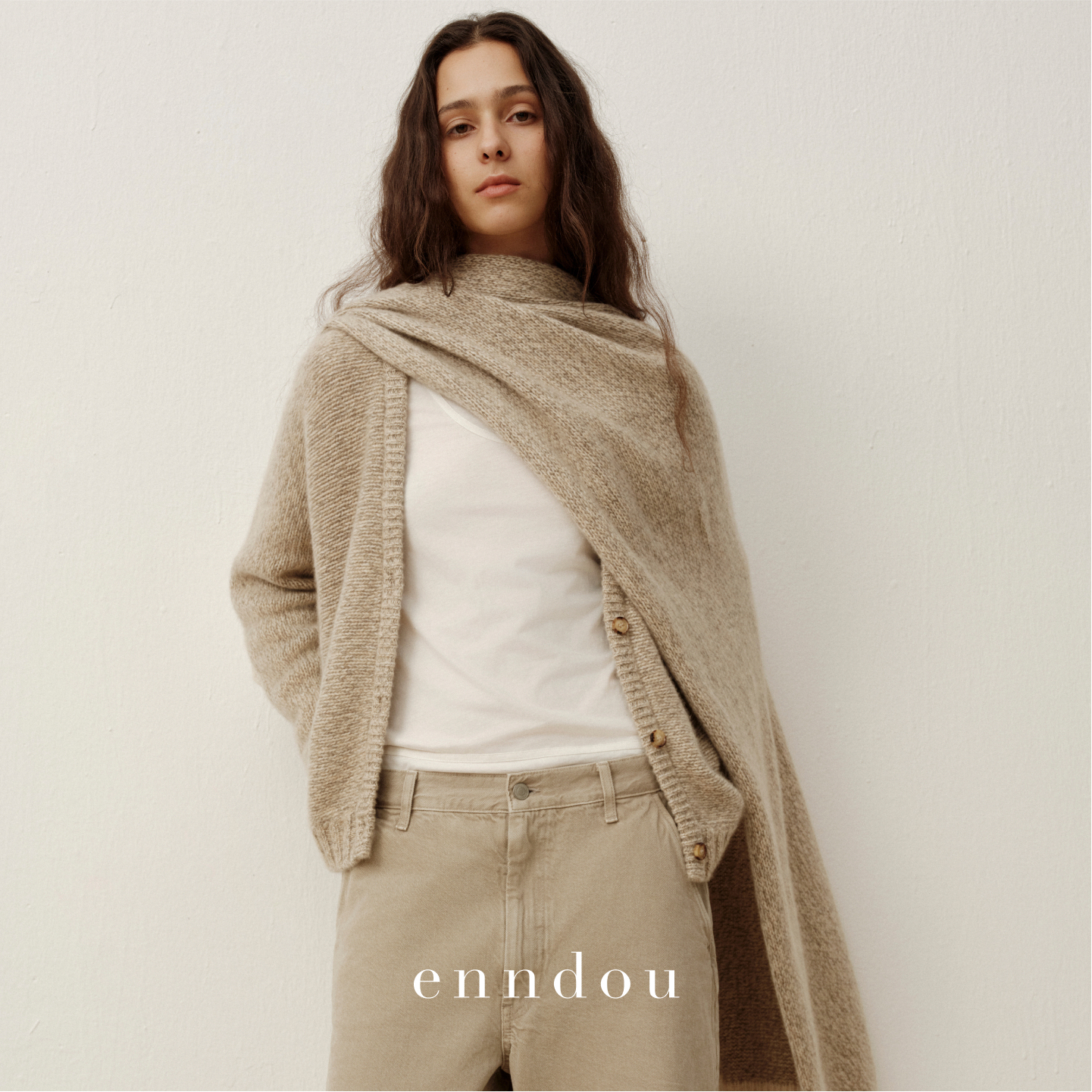 enndou【9/22  9:30上新】100%羊绒披肩外搭厚款保暖围巾高级披风