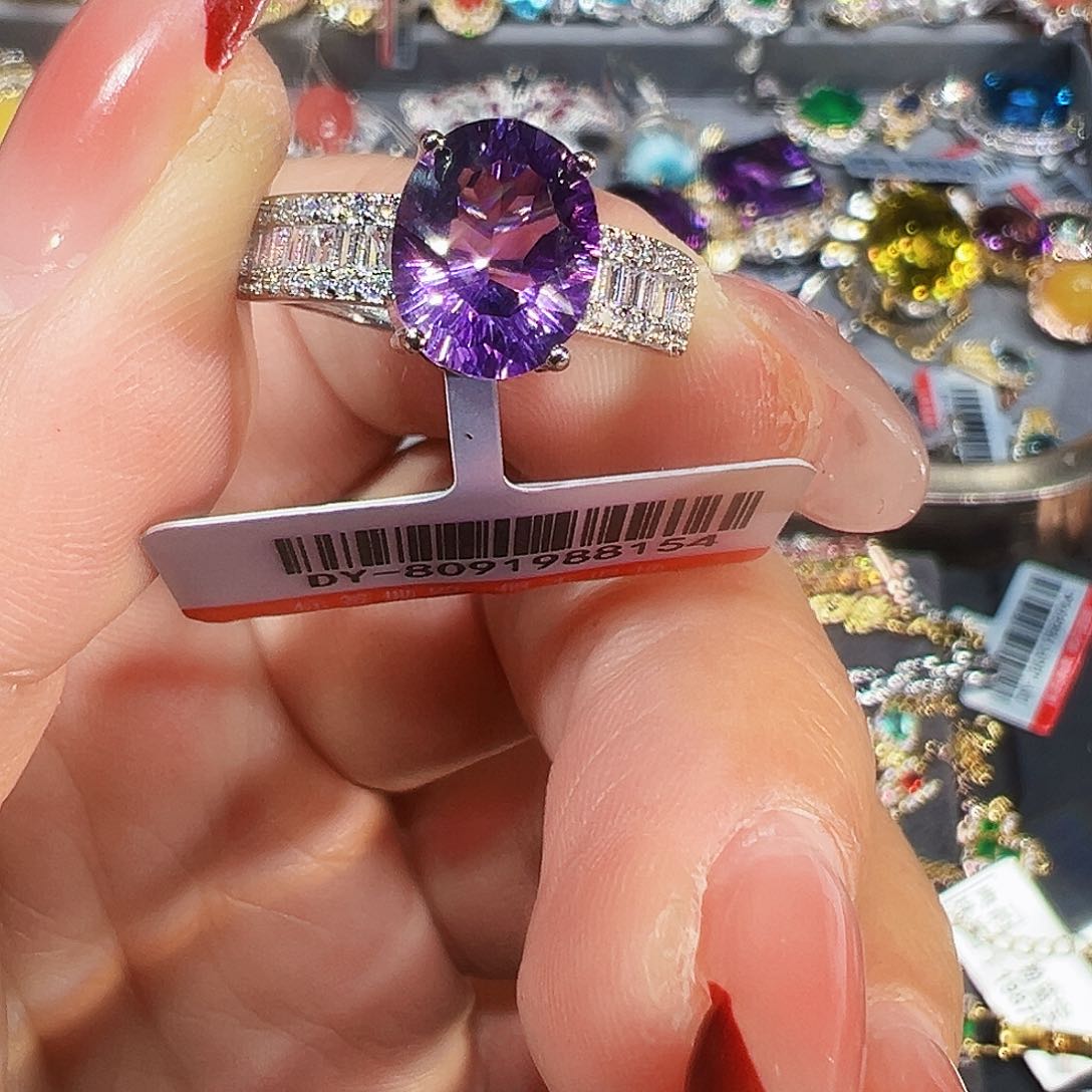 未镶嵌戒指紫晶戒指