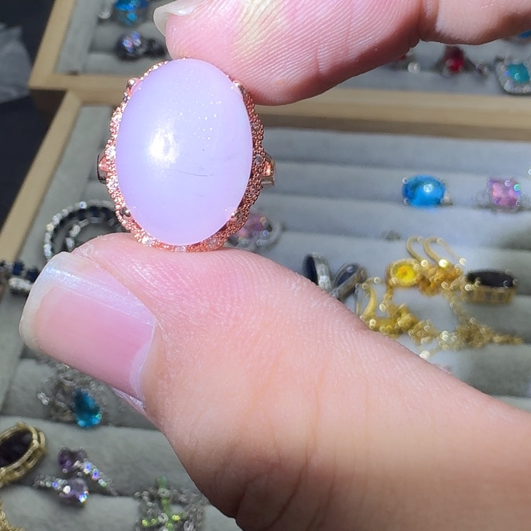 银S925镶嵌戒指水晶