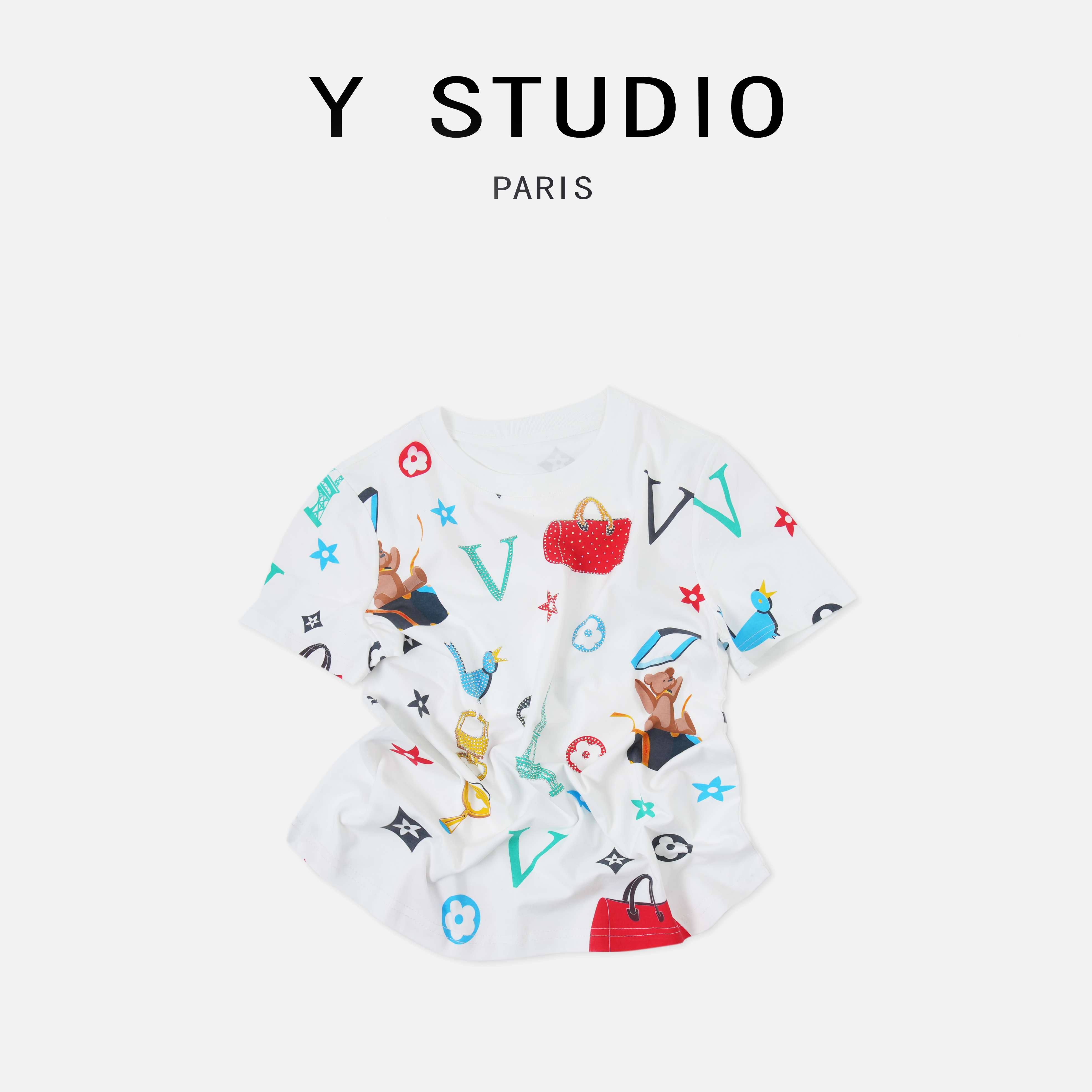 【大妮专属】（秘密相册）夏季高街潮流时尚设计重工圆领休闲短袖T恤