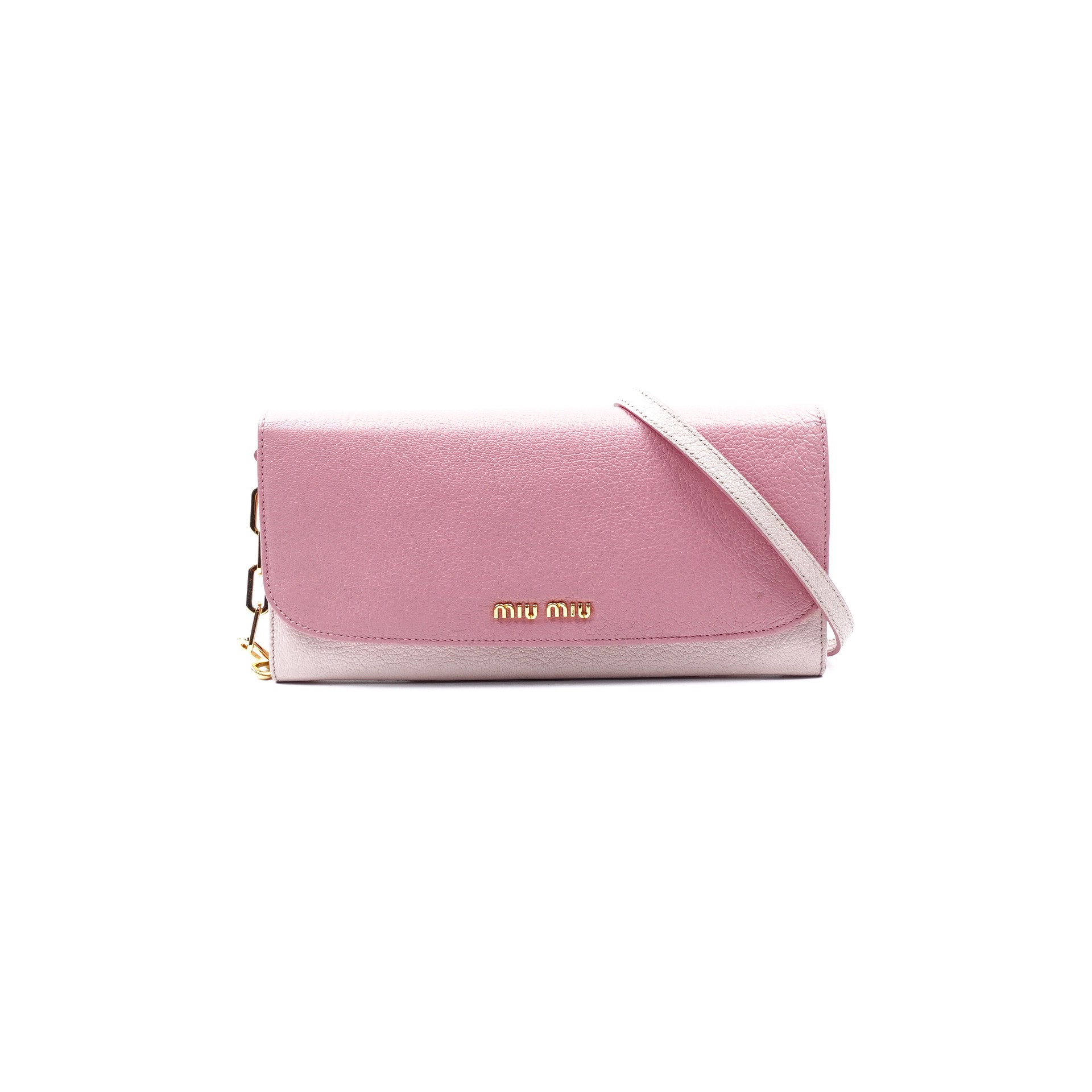 95新 MIU MIU/缪缪 粉色链条包T10172539
