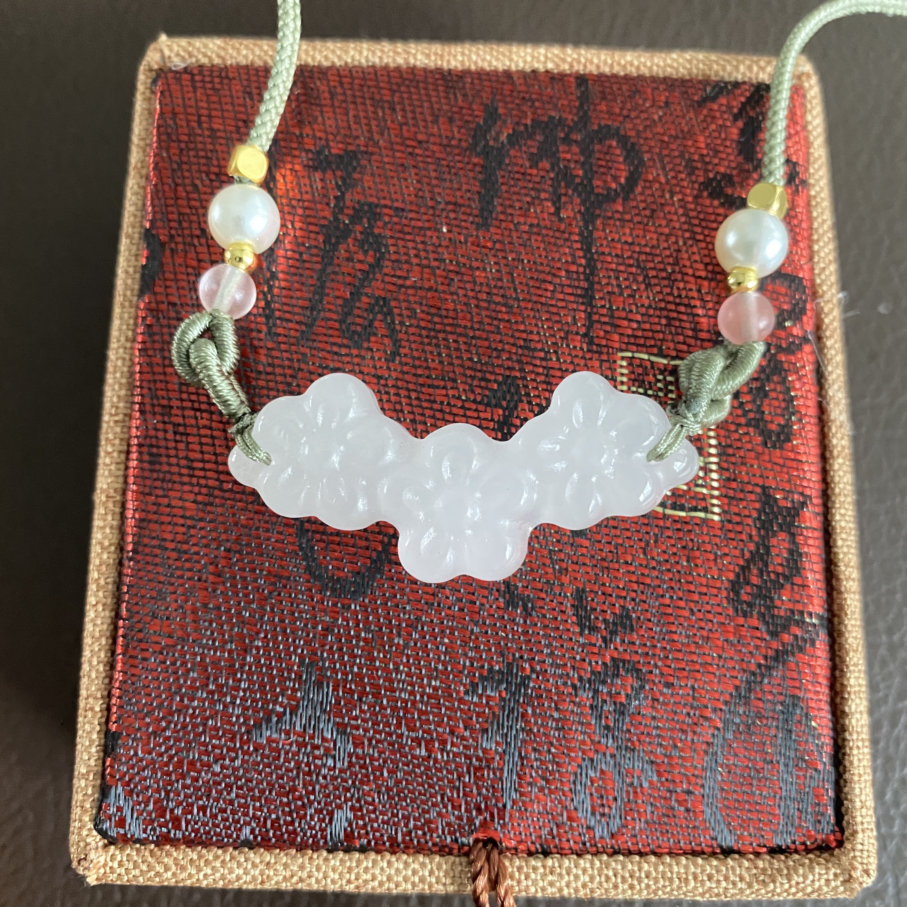 天然天山翠时尚花朵玉石挂件气质锁骨链时尚精美气质