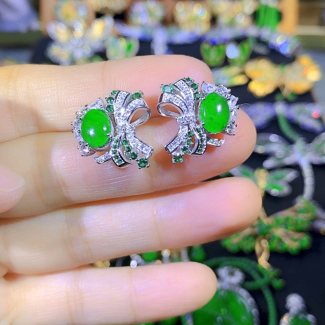 吊坠(不含链)银S925镶嵌翡翠