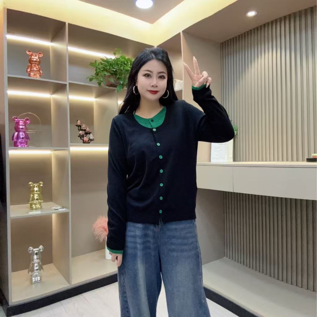 秋季毛衣-千 6908时尚休闲潮流叠穿领设计百搭款胖MM大码女装新款