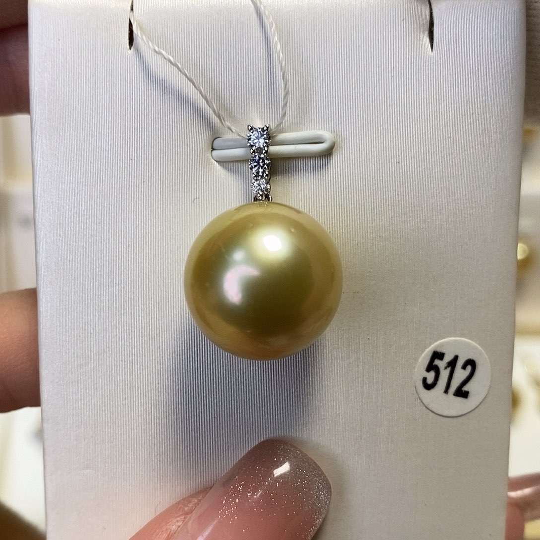 海水珍珠吊坠(不含链)18K金镶嵌