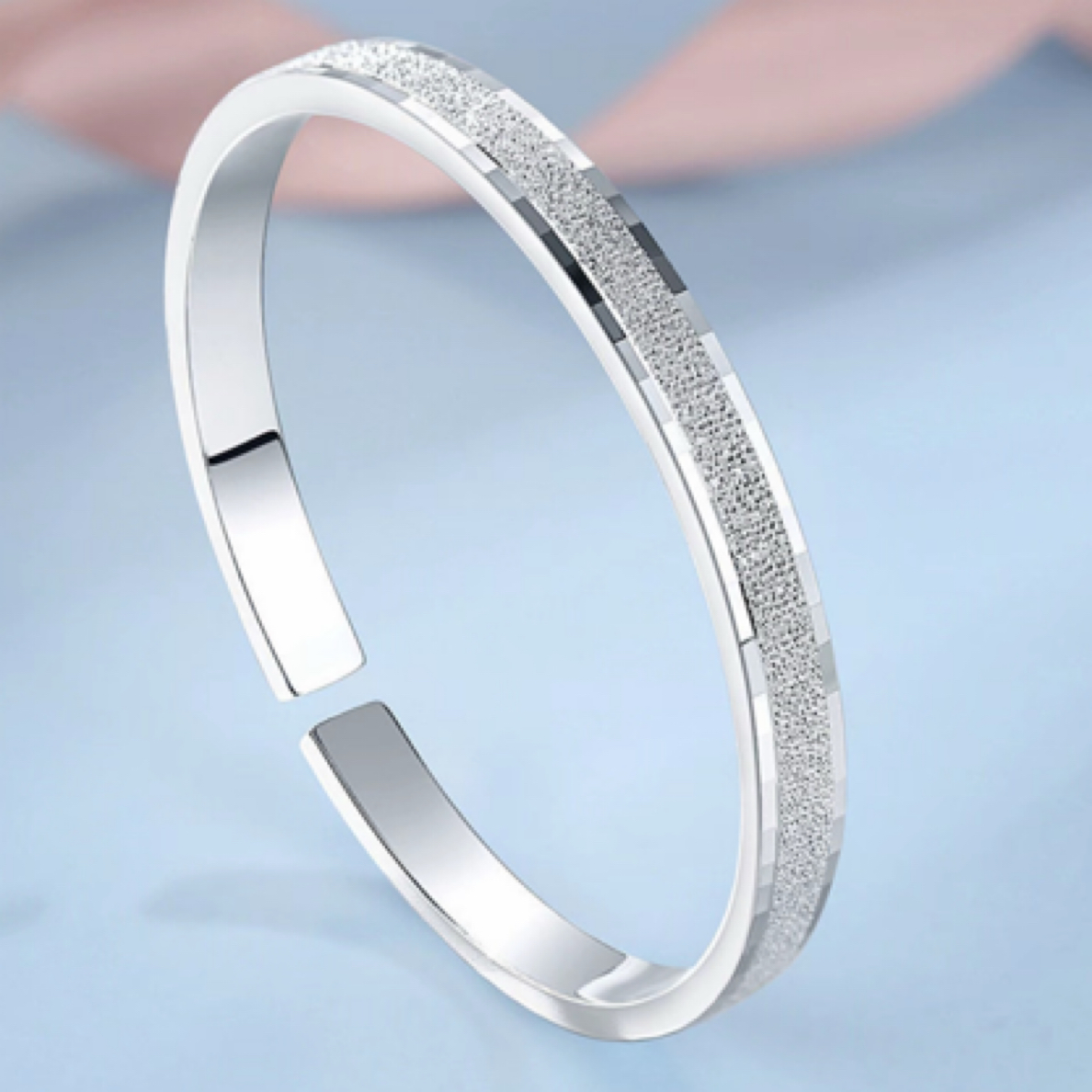 9999银光面磨砂爱如繁星开口26g百搭时尚ct