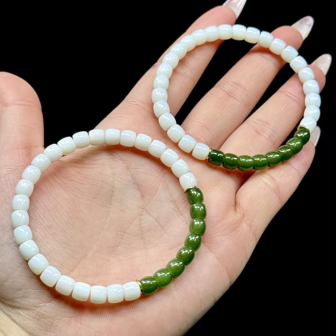 【CH】和田玉米达料直切手串-约5mm（多样性发其一）