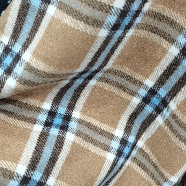 新款加厚毛呢格子外套面料裤子西服女秋冬季大衣格呢布料