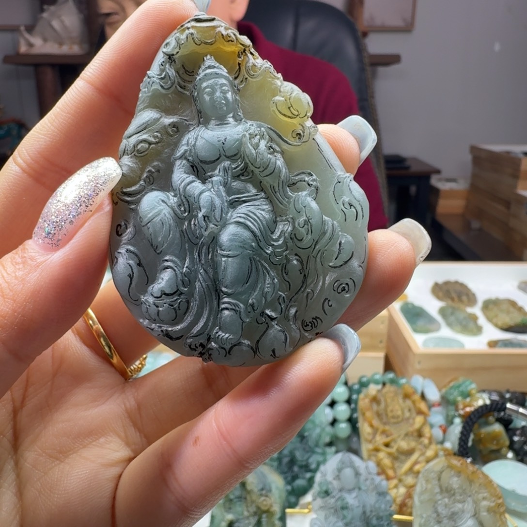 贤***哥定制翡翠未镶嵌普贤