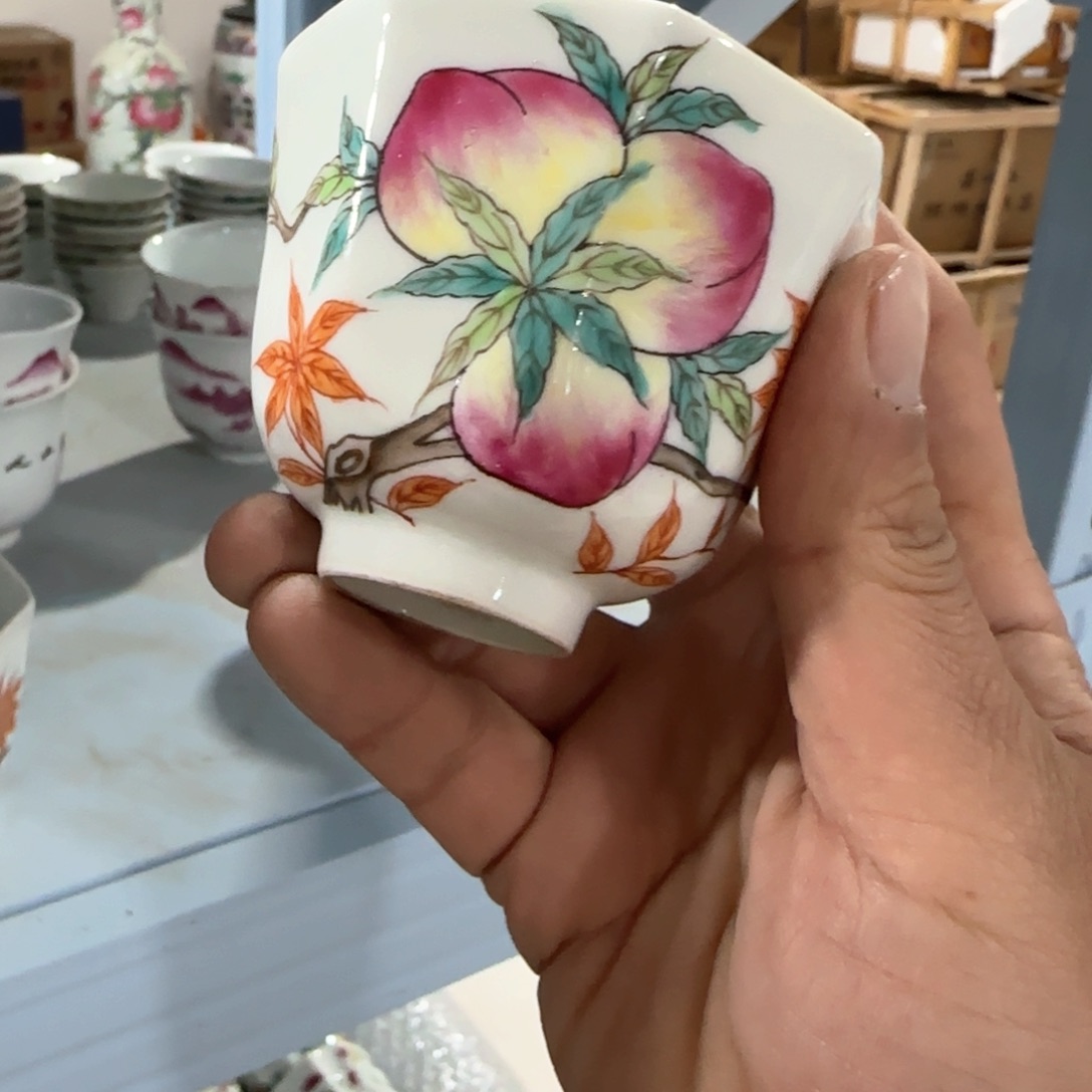 瓷片摆件手绘瓷器全部处理了