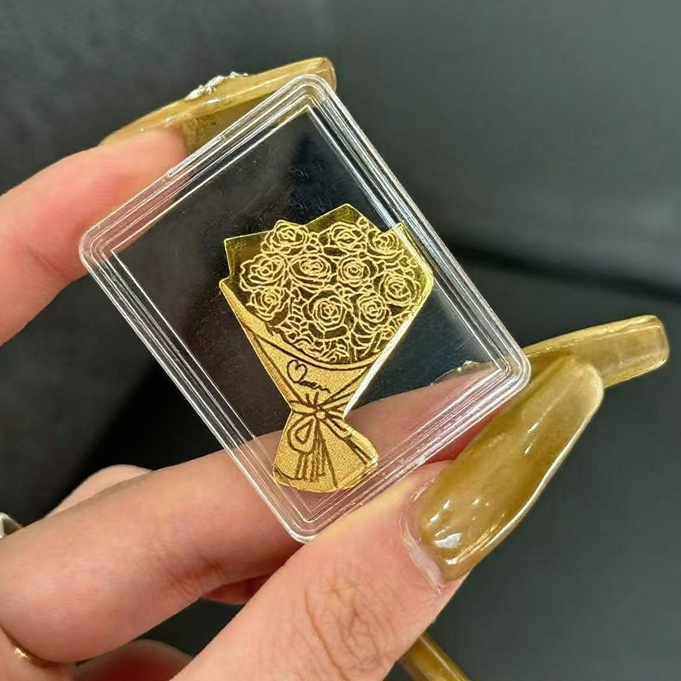 金色玫瑰花束手机贴