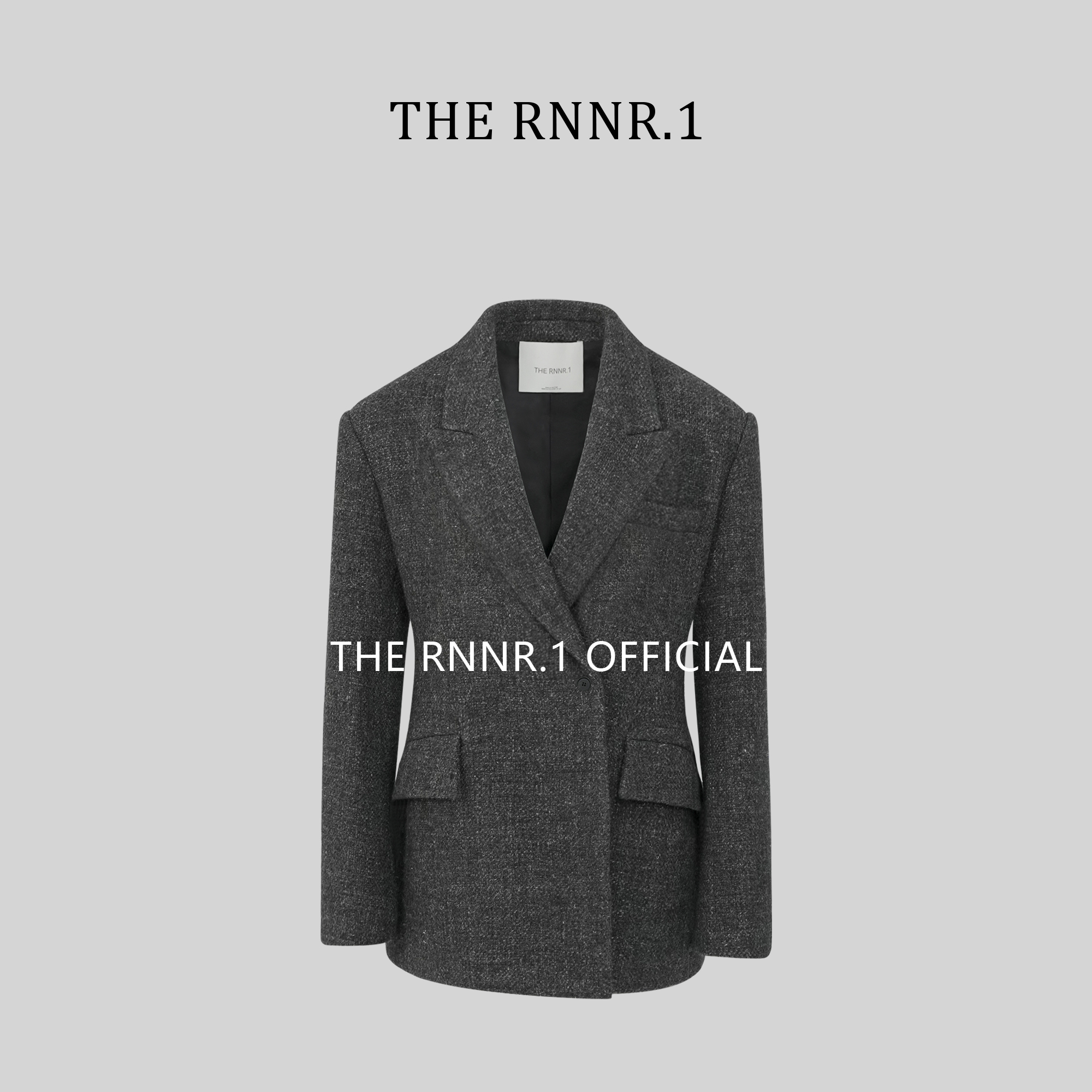 THE RNNR.1秋冬经典 巴黎黑 利落剪裁 3D收腰羊毛外套