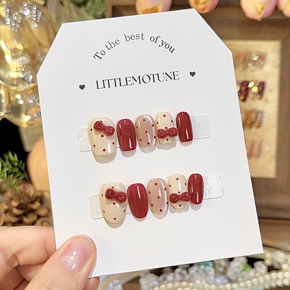 【草莓波波】珊瑚纪显白气质温柔捏捏猫眼纯手工穿戴甲