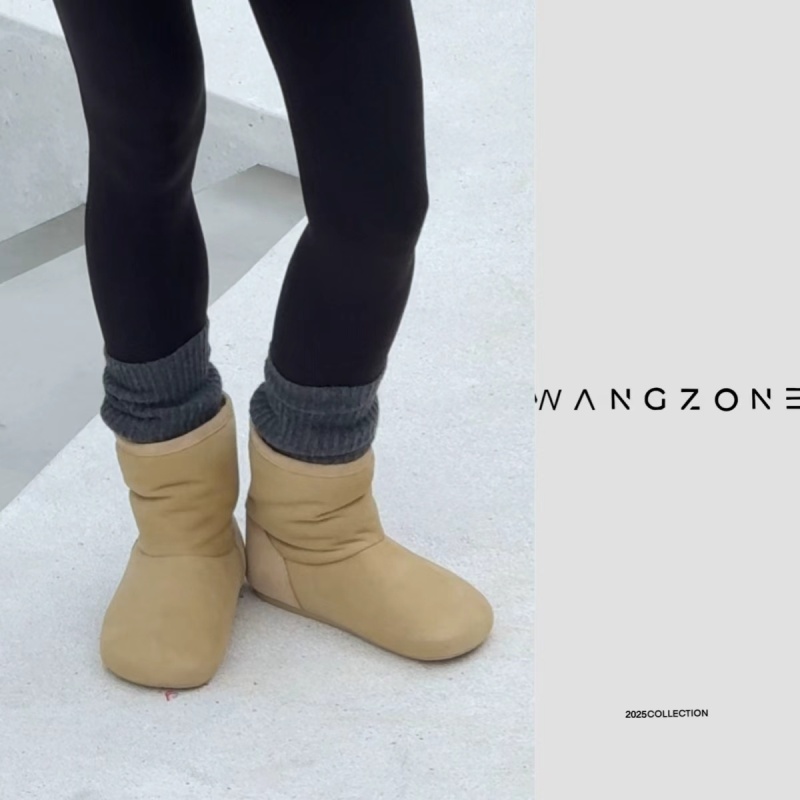 WANG ZONE｜新款冬季加绒保暖大圆头平底土豆雪地靴