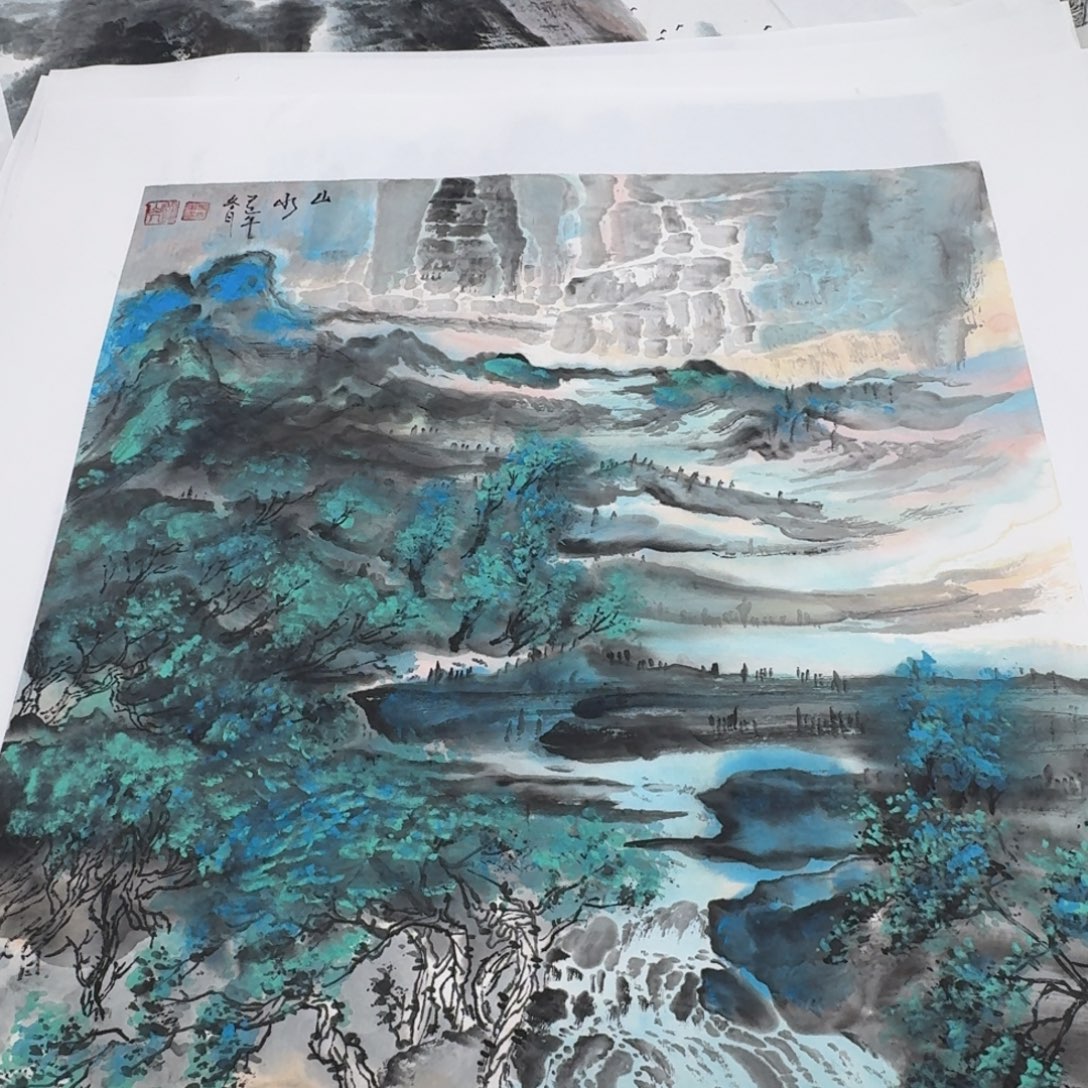 国画50斗方手绘作品
