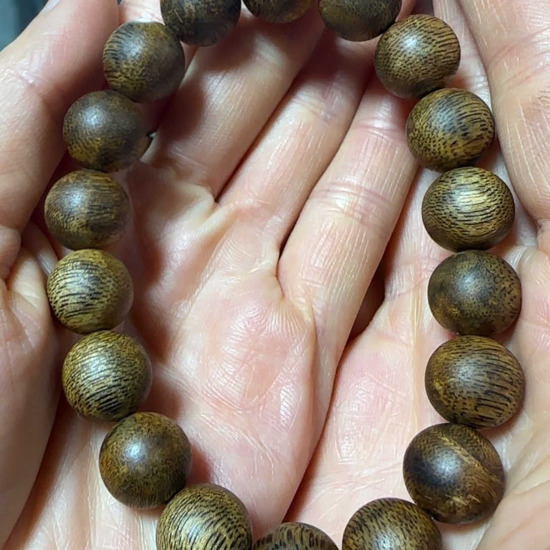 手串沉香绿奇楠沉香圆珠单圈手串12克