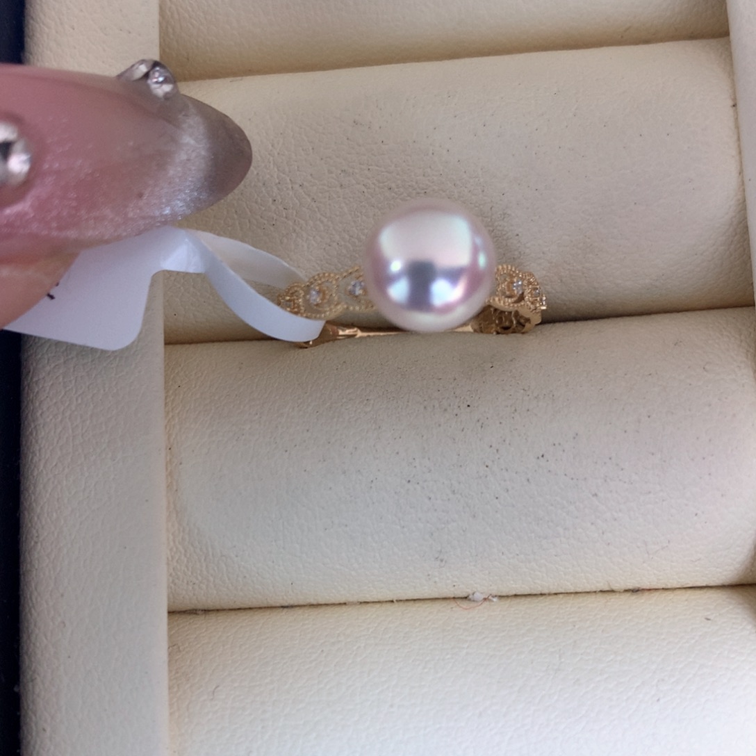 海水珍珠戒指18K金镶嵌