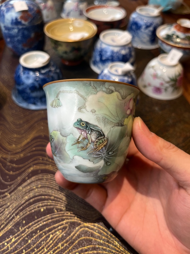 盛古珍玩 荷塘富贵杯