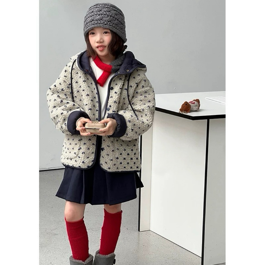 236-mochier沫弛尔女童冬季加厚羊羔毛夹棉外套韩版外套