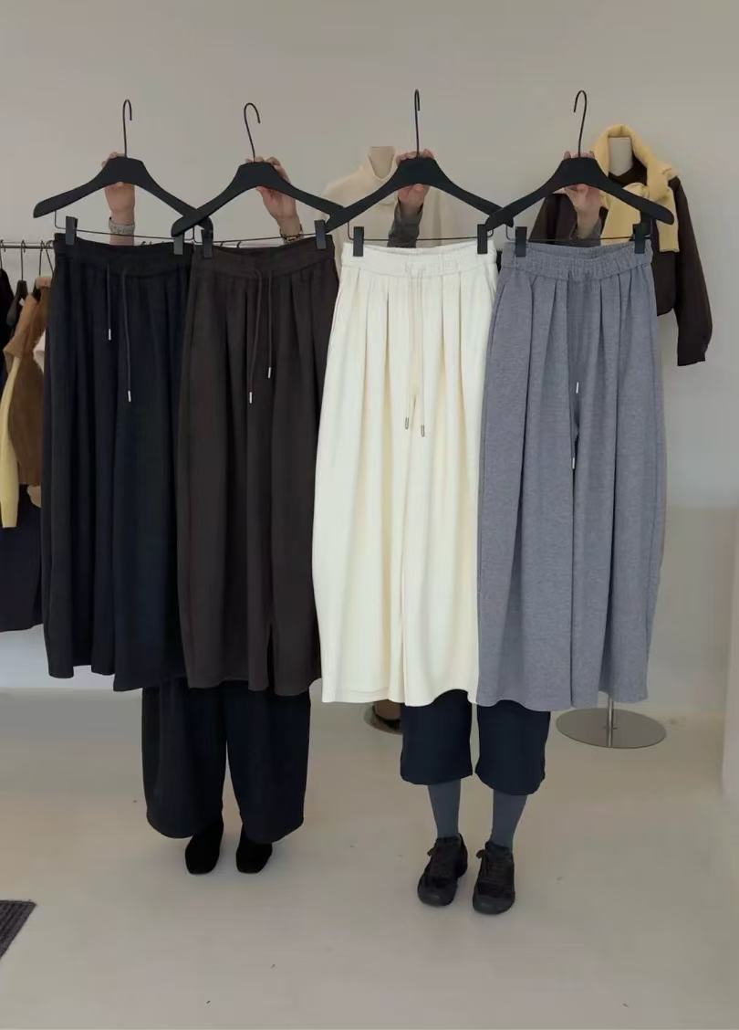 冬季加绒加厚抽绳松紧腰百搭气球裤阔腿裤