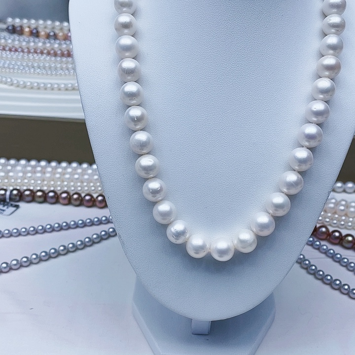 淡水珍珠颈饰银S925镶嵌卡11➕高品极光白雪公主
