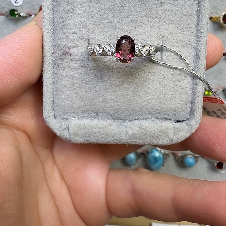 戒指碧玺银S925镶嵌