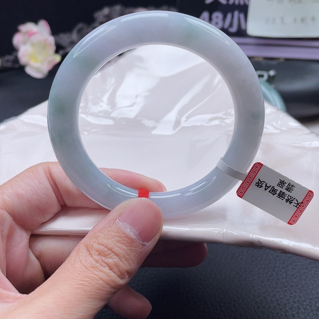 翡翠未镶嵌手镯（圆镯）手镯54.8