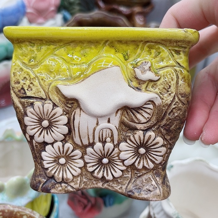 多肉绿植陶瓷花盆9.9包邮，有孔