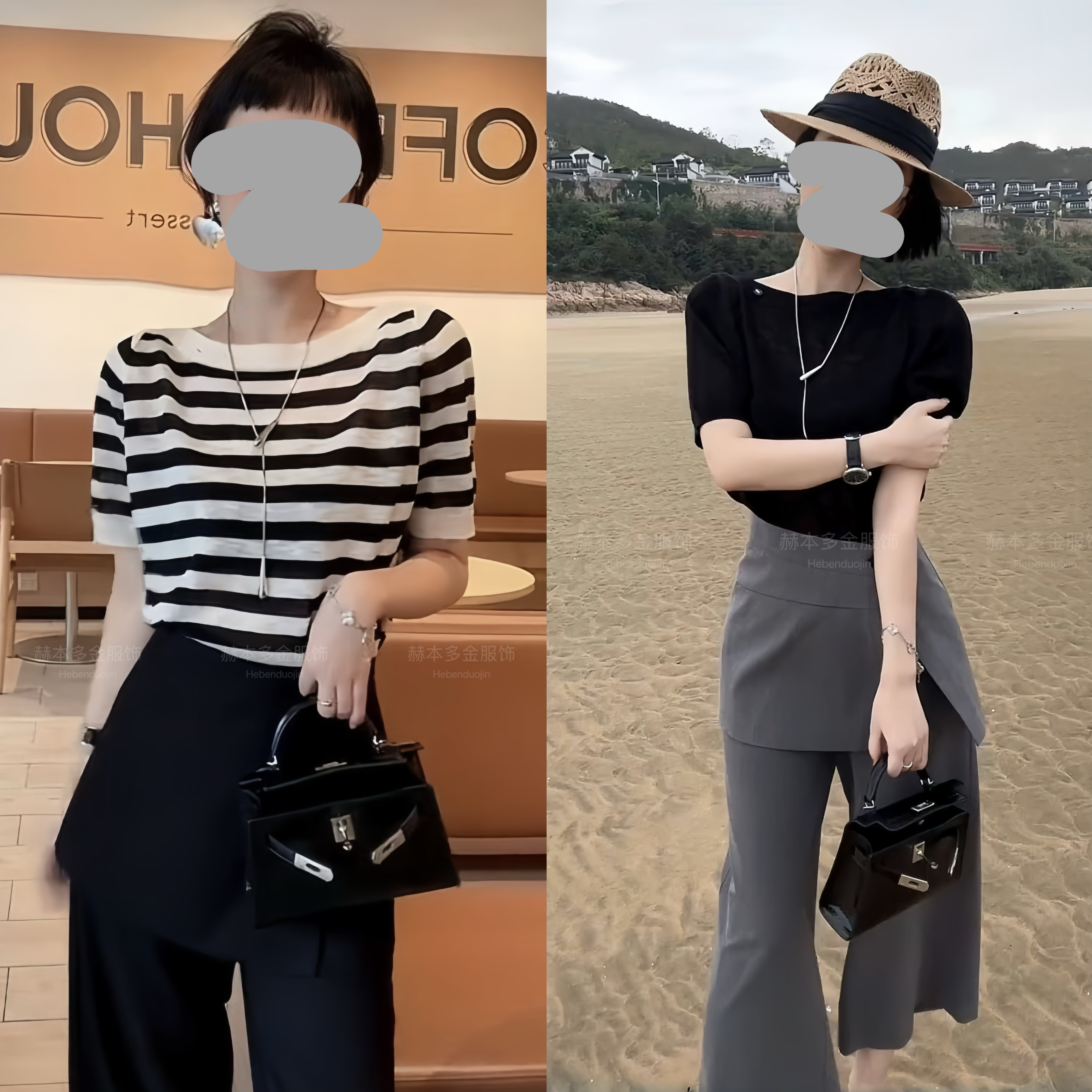 2025夏季新款休闲撞色减龄针织短袖上衣百搭腰封裙套装洋气衣服女