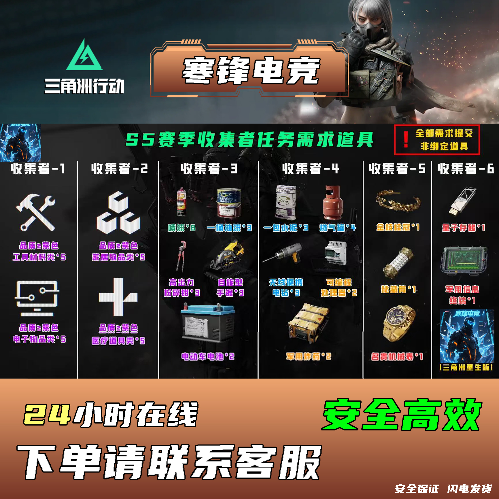 三角洲行动3*3保险箱S5新赛季收集者任务道具撞车快速发货