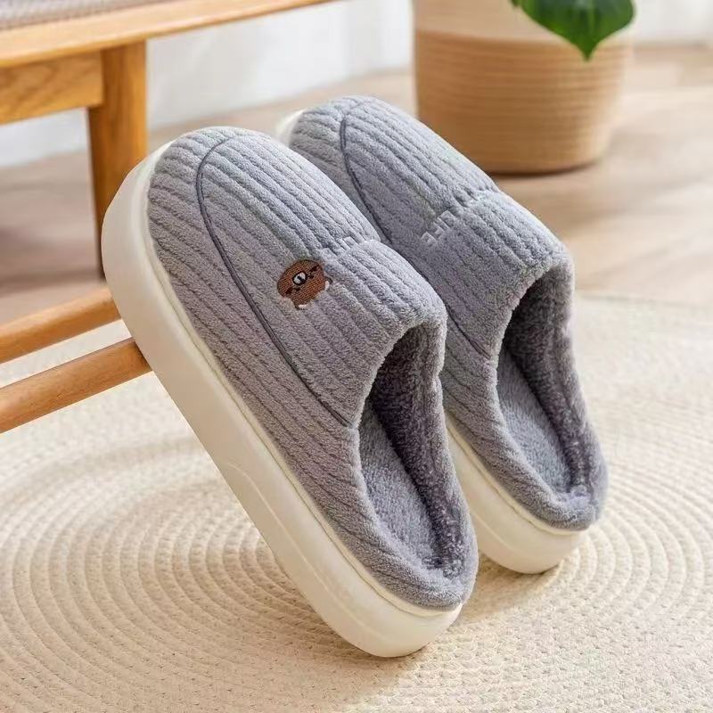 【福利】女新款棉拖鞋冬家用保暖加厚加绒防滑毛绒室内居家男女情侣