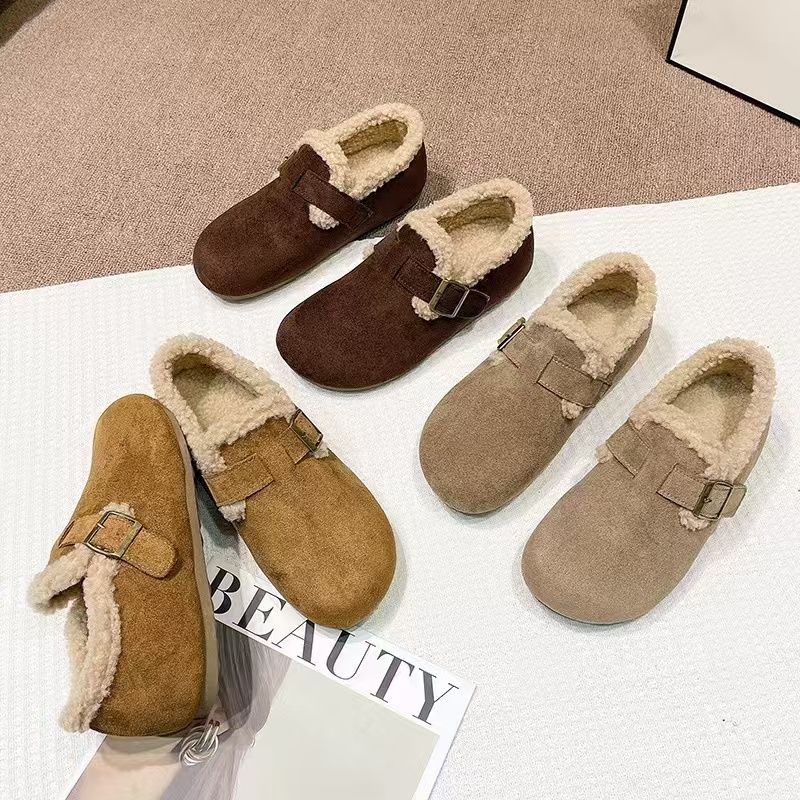 新款全包勃肯鞋增高加绒毛毛2025秋冬保暖轻便勃肯鞋懒人鞋加厚