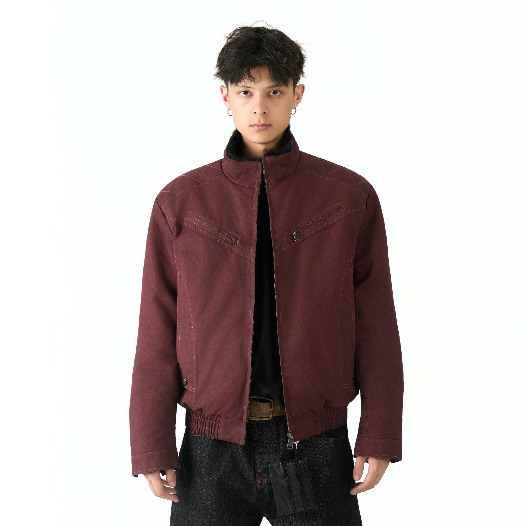 XCOK“赤枭”冬季加绒加厚短款座山雕棉服潮流宽松毛领保暖夹克外套