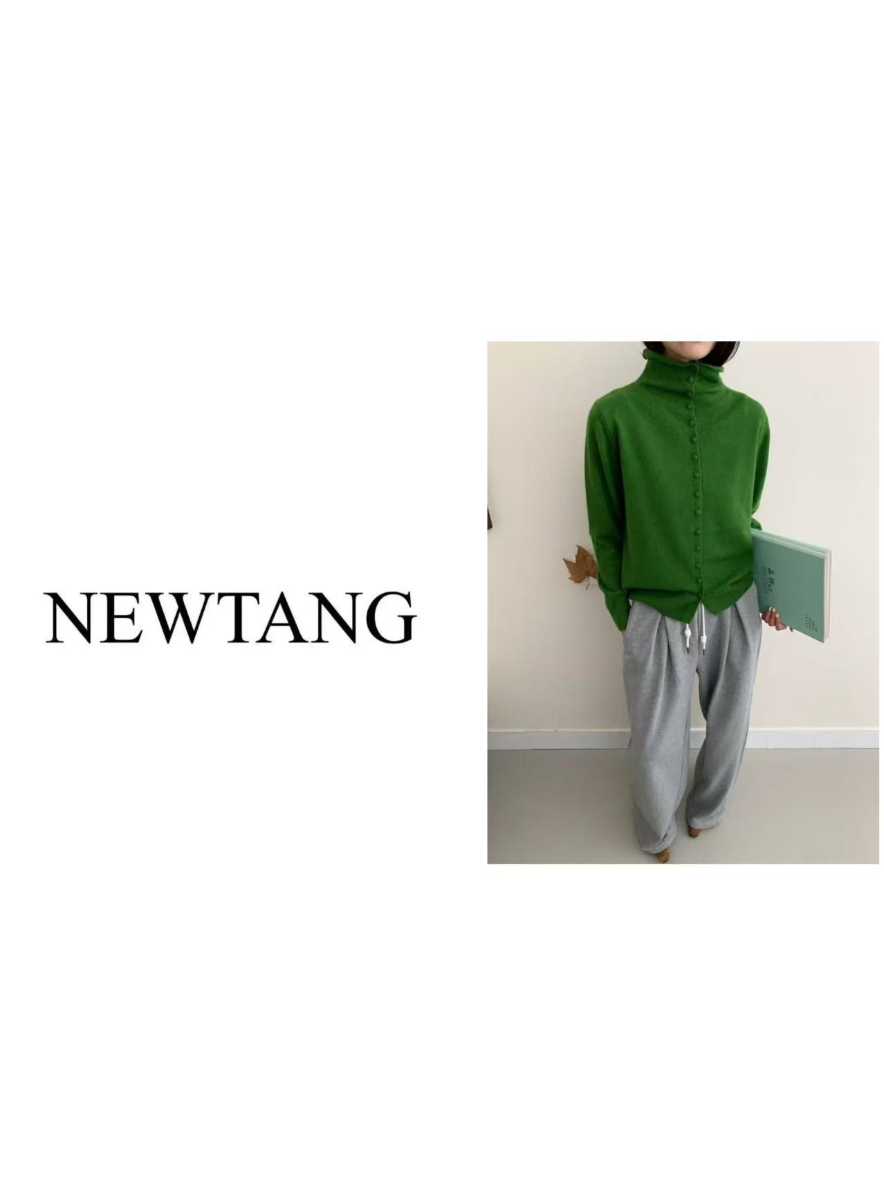 【轻暖】394时尚休闲百搭针织日常百搭外套上衣 绿