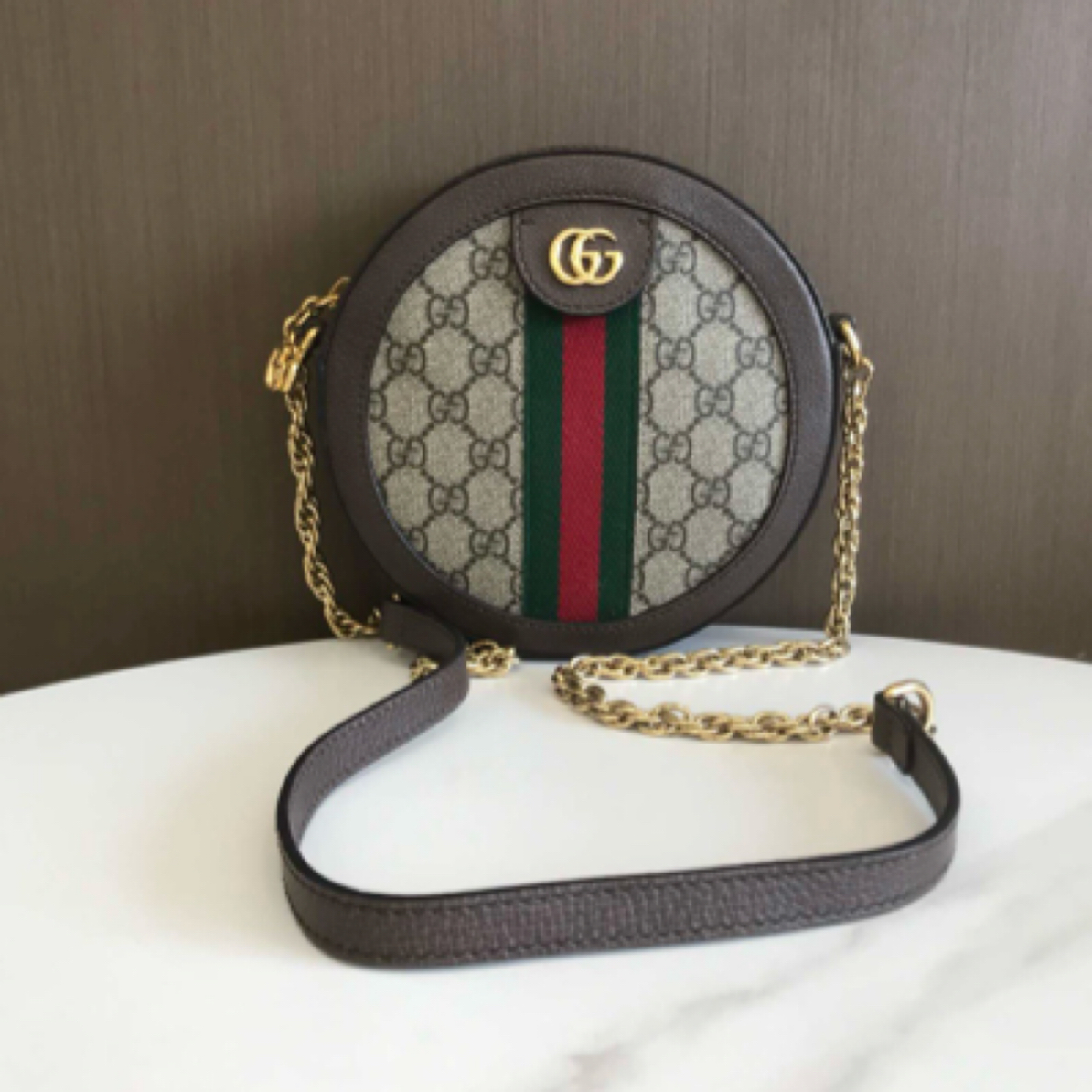95新 GUCCI/古驰 古驰Ophidia系列圆饼包（11522579）
