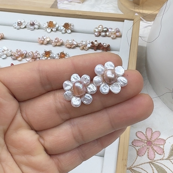 淡水珍珠发饰银S925镶嵌