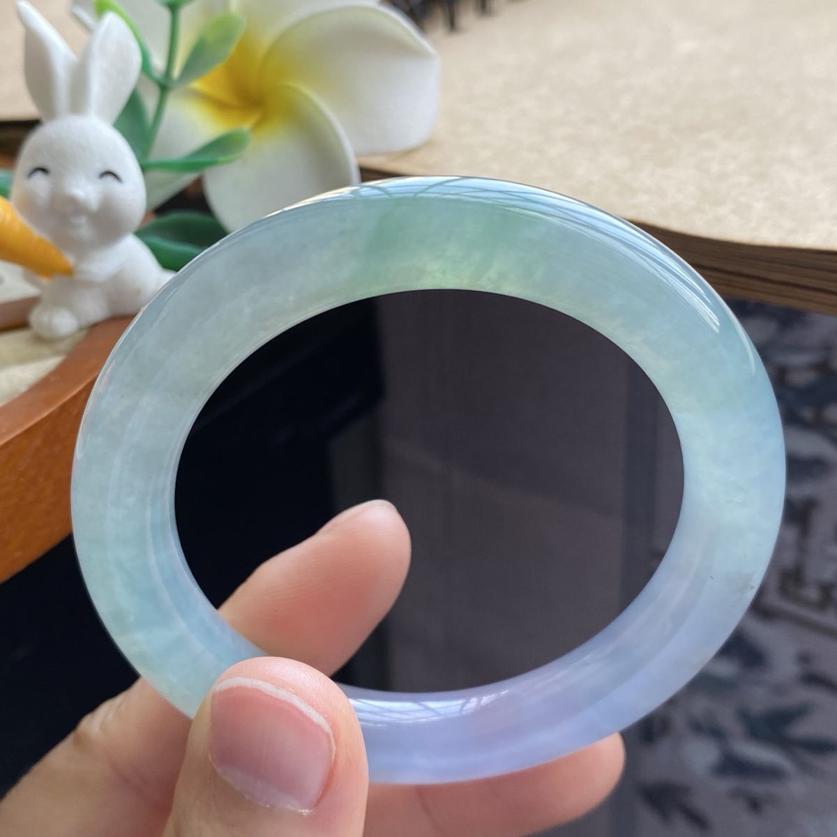 3.23批2189号翡翠手镯52.4-10.3-9.8冰春彩圆条！很梦幻很甜美！