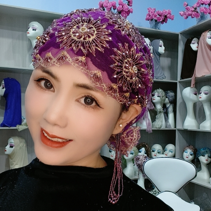 太阳花水晶流苏鱼尾帽