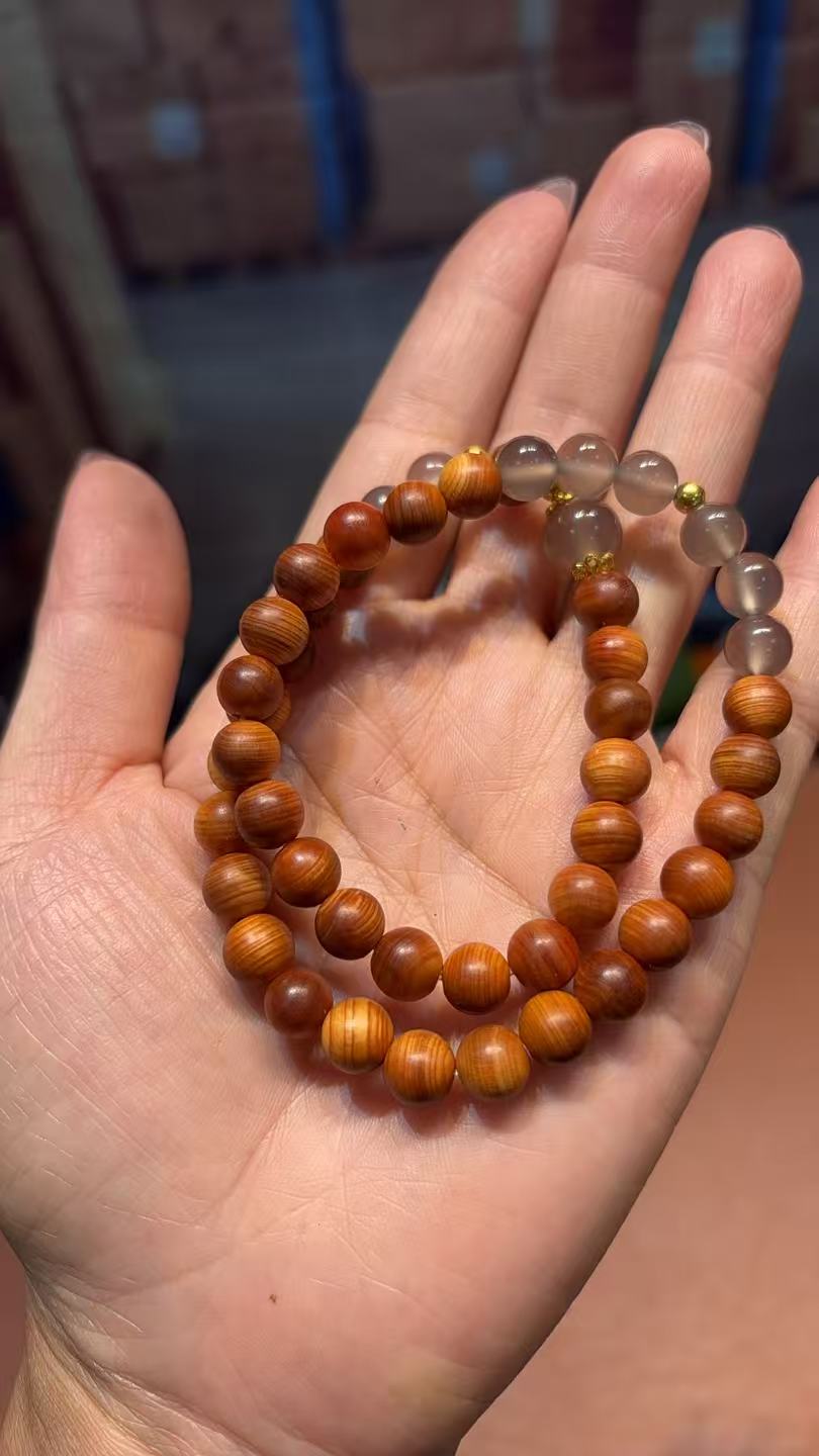 崖柏双圈手串无礼盒