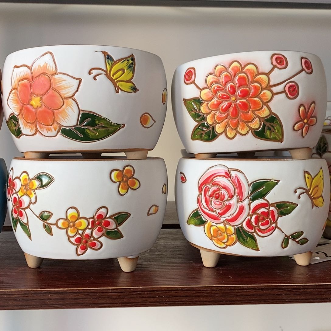 红陶韩式多肉植物花盆