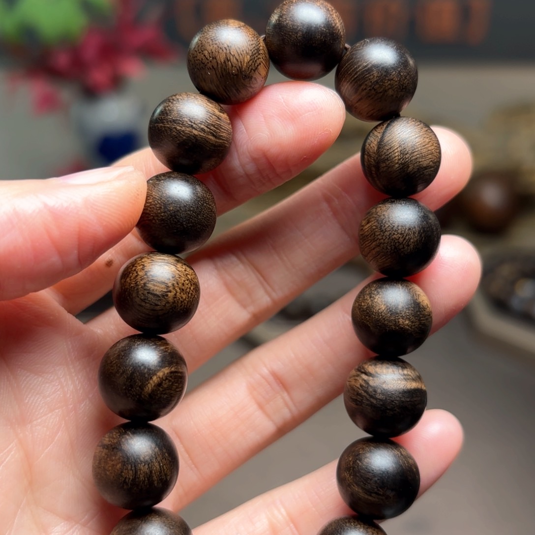 沉香手串越南芽庄白棋楠瘤疤1.2