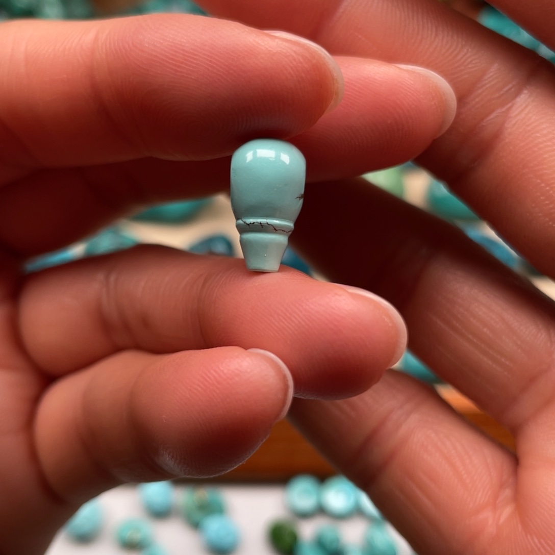 绿松石未镶嵌高瓷三通