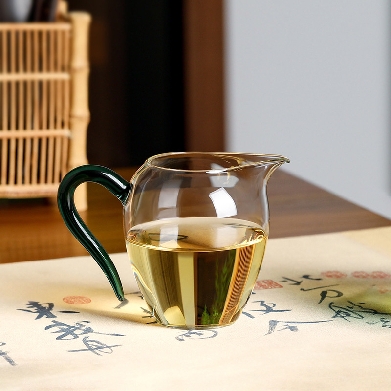 禾器晶彩怡然茶海墨绿色330cc高档家用创意纯手工加厚耐热分茶