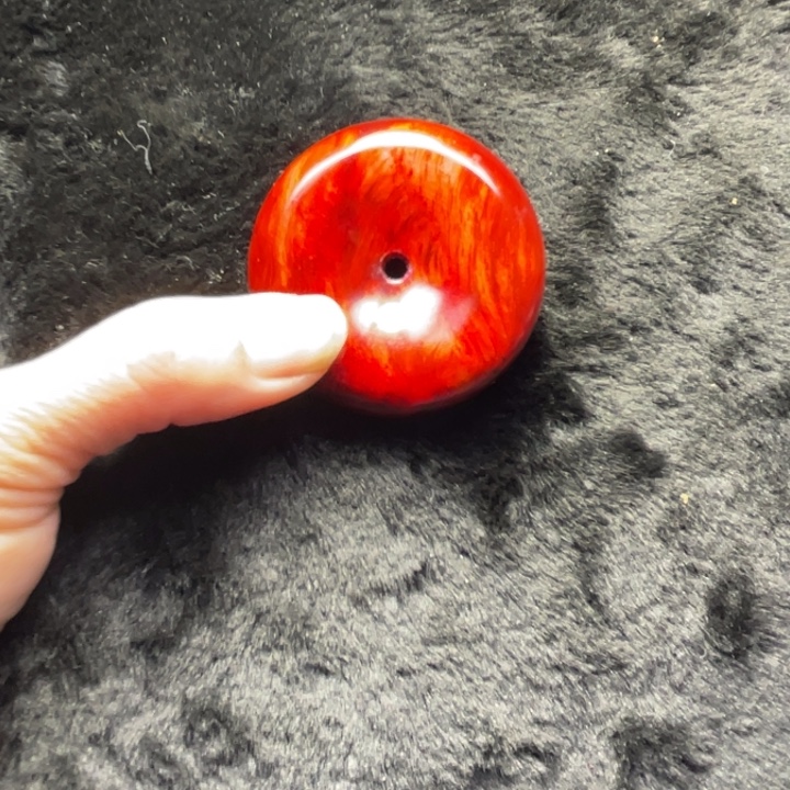 琥珀木包浆5.0红油平安扣