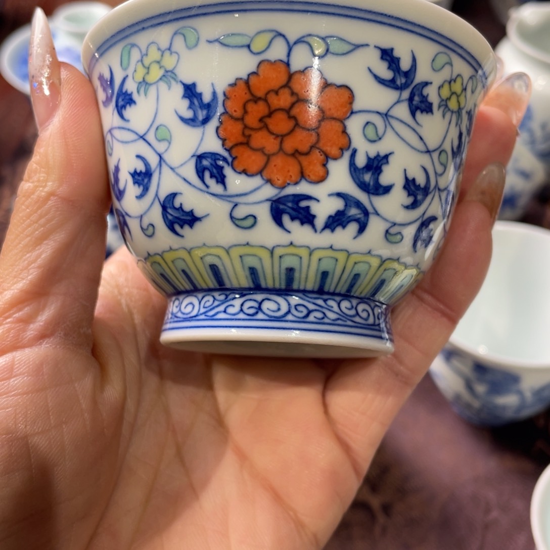 缘*～手工手绘斗彩杯