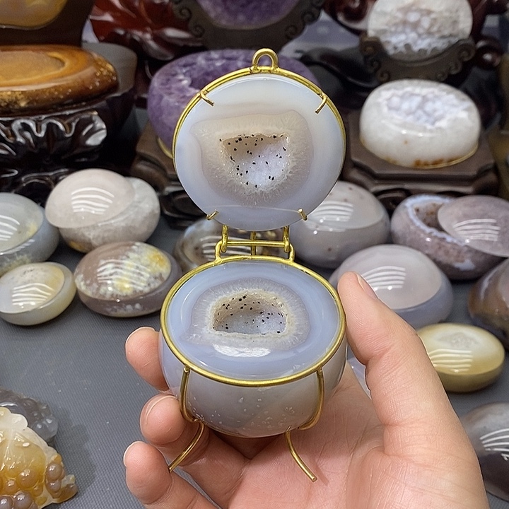未镶嵌紫晶摆件聚宝盆