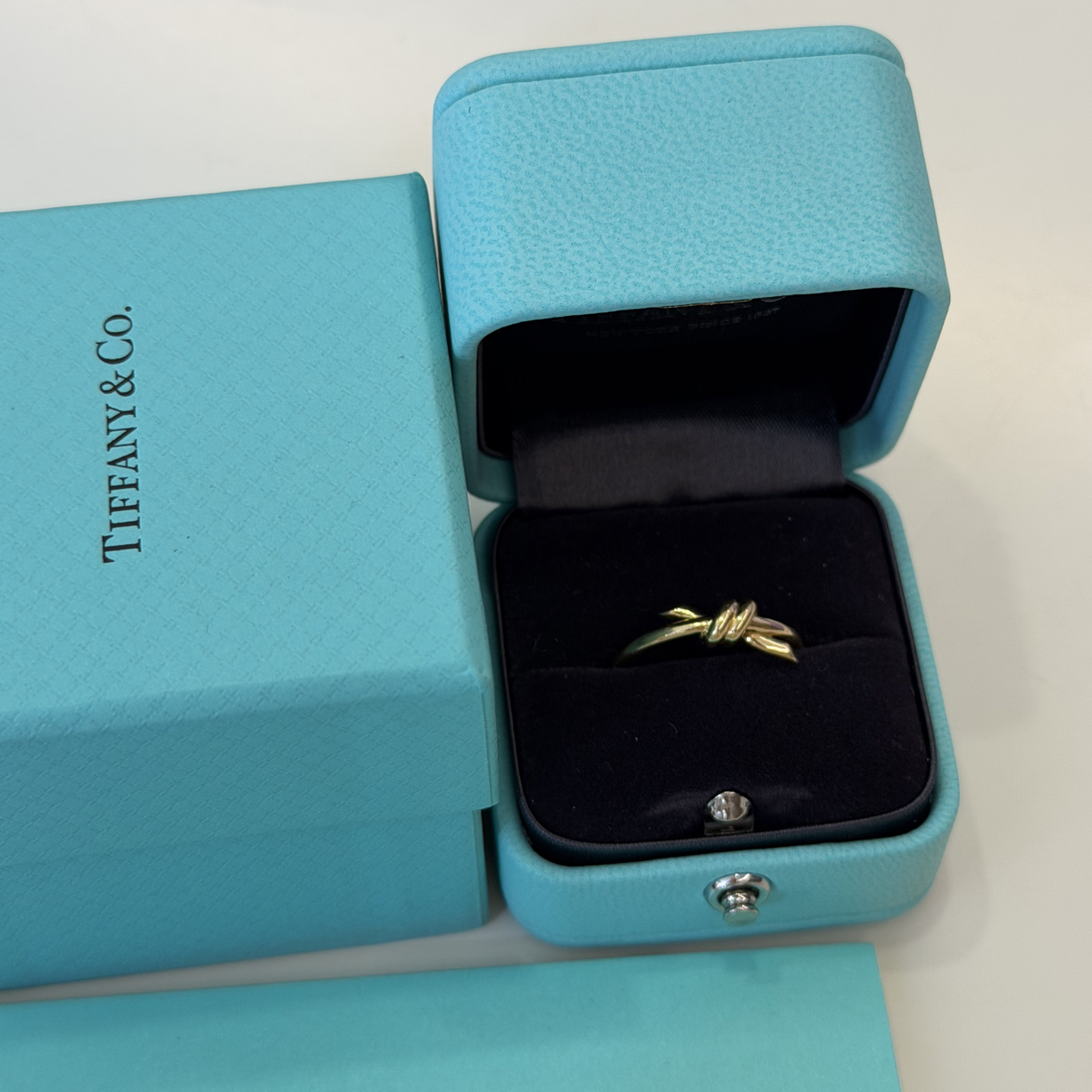 95新 Tiffany & Co./蒂芙尼 tiffany大结戒指首饰饰品金戒指环