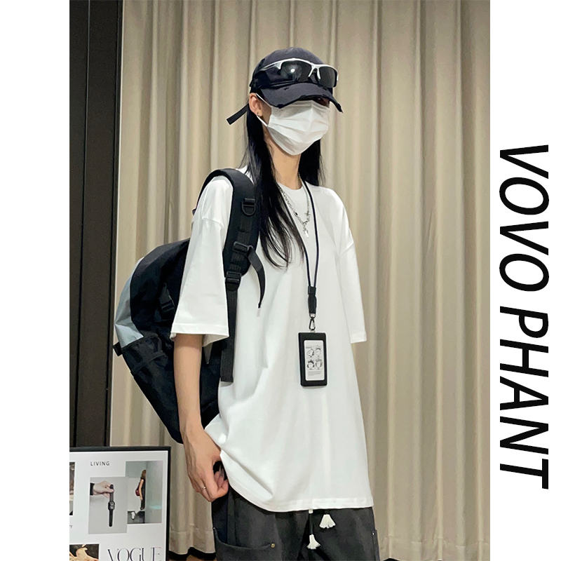 VOVO美式休闲基础款重磅圆领夏季男落肩T恤百搭潮流半袖上衣